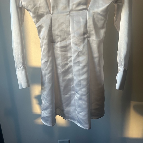 NWT Zara White Satin Effect Dress - Picture 6 of 8